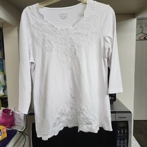 Together White Embroidered Blouse